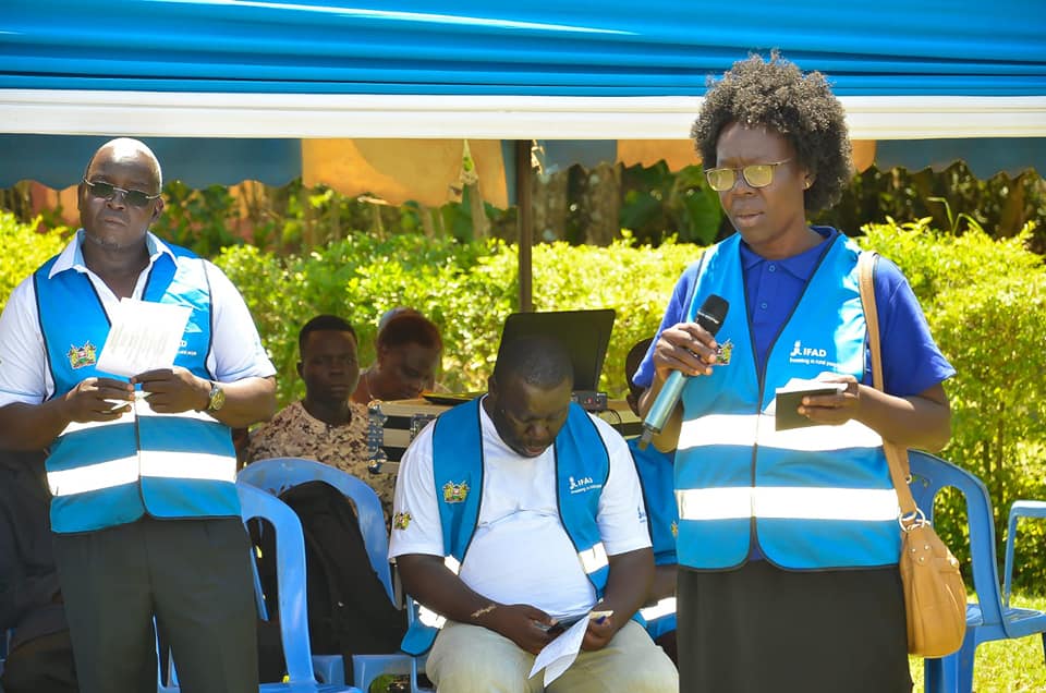 GreatLakes Feeds CEO speaking at a community training event with IFAD partners